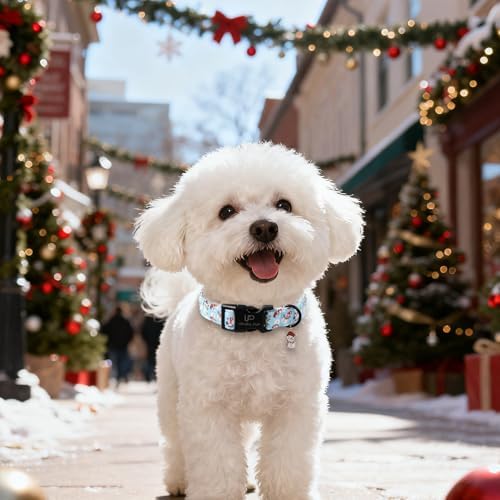 Christmas Snowman Dog Collar - Xmas Dog Collars with Cute Snowman Patterns - Soft, Adjustable, Ideal for Winter Holidays XS