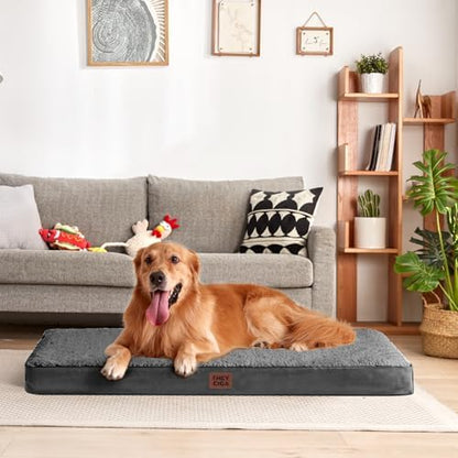 EHEYCIGA Orthopedic Dog Bed Large with Removable Washable Cover, Grey, 36IN