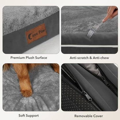 Orthopedic Dog Bed for Extra Large Dogs, 48x30in, Dark Grey