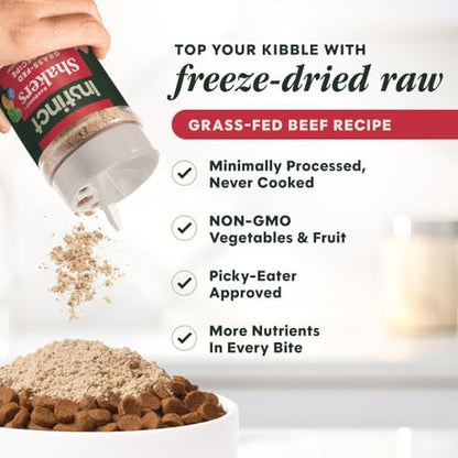 Instinct Freeze Dried Shakers, Dog Food Topper, Beef, 5.5 oz.