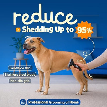 Be Best Pets Deshedding Brush for Dogs & Cats - Pet Undercoat Rake Tool