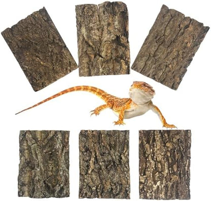 Reptile Cork Bark Bedding 6PCS Bearded Dragon Climbing Wall Mat