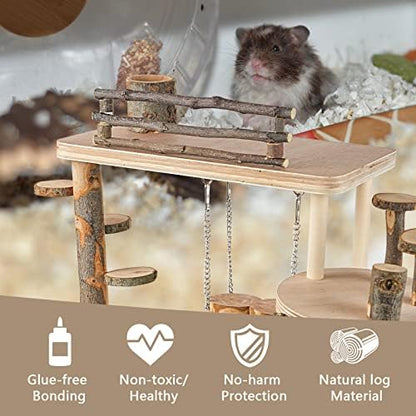 Wooden Hamster Playground, Hamster Platform, Hamster Climbing Hide Frame
