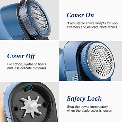 BEAUTURAL Fabric Shaver and Lint Remover, Portable Sweater Defuzzer