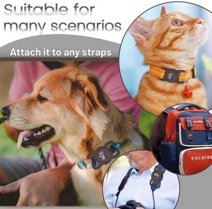 SANKALA Waterproof Airtag Dog Collar Holder, Coffee, 1 Pack