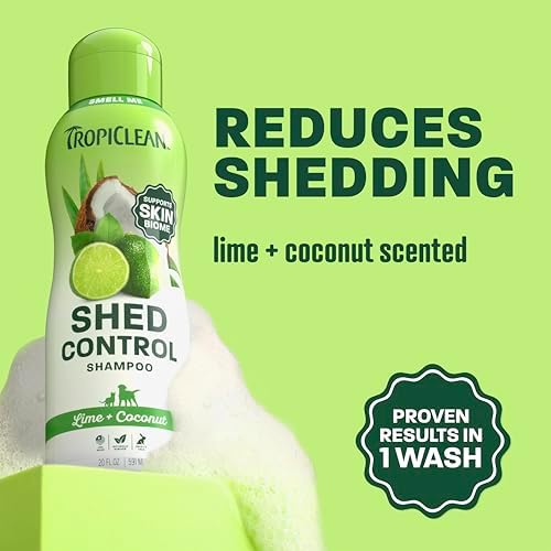 TropiClean Deshedding Dog Shampoo, Lime & Coconut Scent, 20oz.