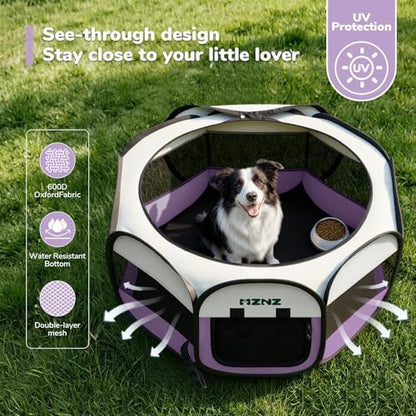 Dog Cat Small Animal Puppy Playpen Crate, Large, Purple