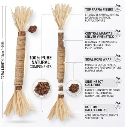 Cat Toys 12PCS Mix Catnip Chew Rope Silvervine Stick for Indoor Cat