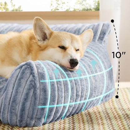 Bedsure ComfyFleece™ Shown on TV Dog Couch for Medium Dogs,36in Blue Indigo