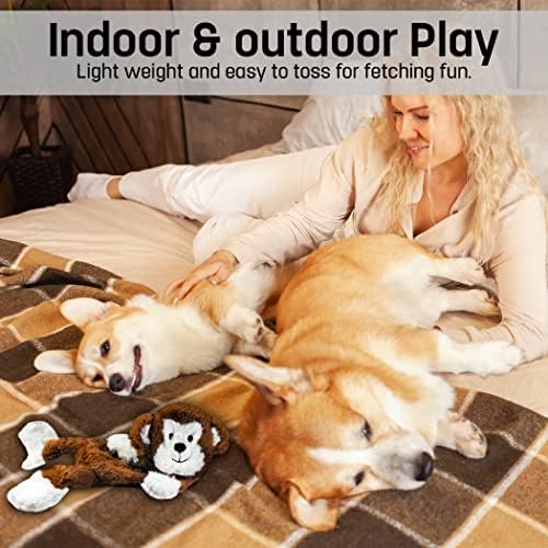 FGA MARKETPLACE Monkey Flat NO Stuffing NO Squeak Plush Dog Toy, Funny Style Will Entertain Your Pet for Hours, Recommended for Small and Medium Dog 21 INCH Long