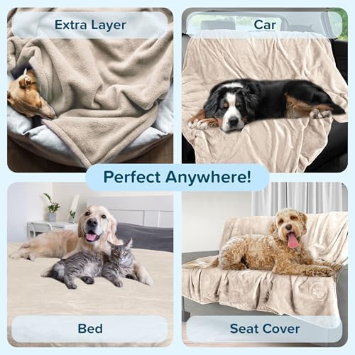 PETMAKER Dog Blanket, Cream, 80” x 100”