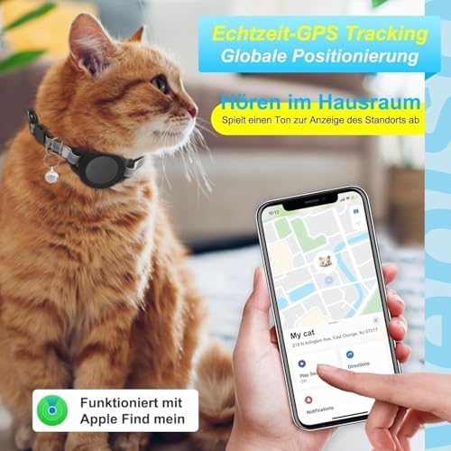 GPS Cat Tracker Collar, iOS‑Only Smart Pet Activity Tracker, 2 Pack