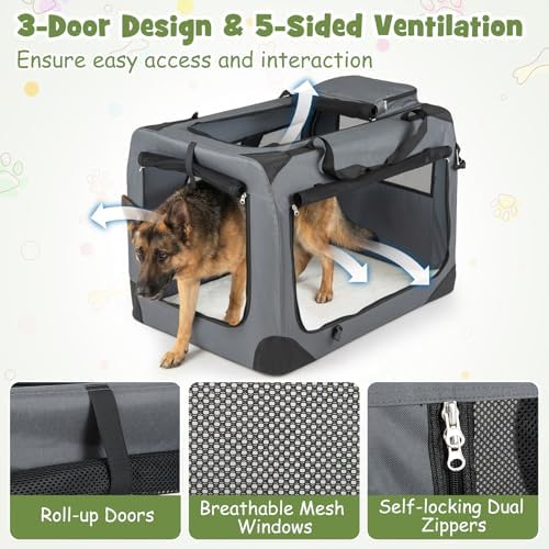Giantex Collapsible Soft Dog Crate, 36 Inch Portable Travel Dog Kennel