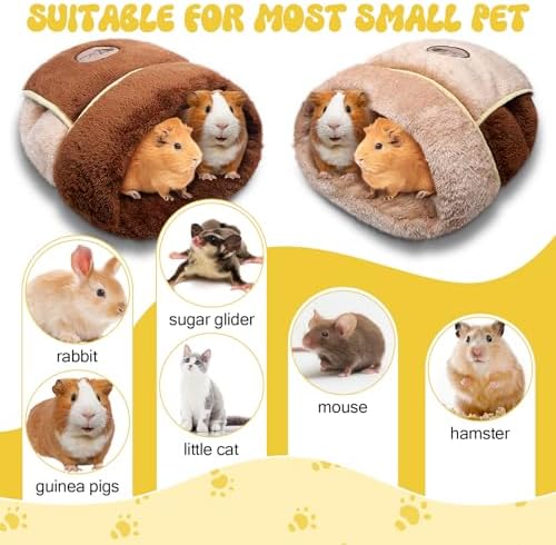 Wenqik 2 Pcs Guinea Pig Accessories, Guinea Pig Cuddle Sack, Vivid, XS