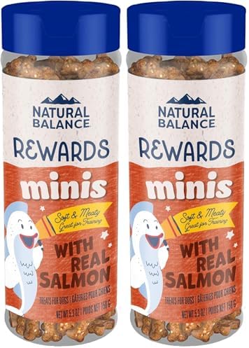 Natural Balance Limited Ingredient Mini-Rewards Salmon Grain-Free Dog Training Treats for Dogs | 5.3 Ounce Canister (Pack of 2)