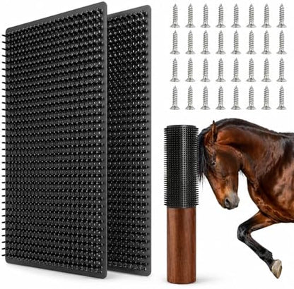 2 Pack Middle Livestock Scratching Post Pads.Horse Scratching Brush