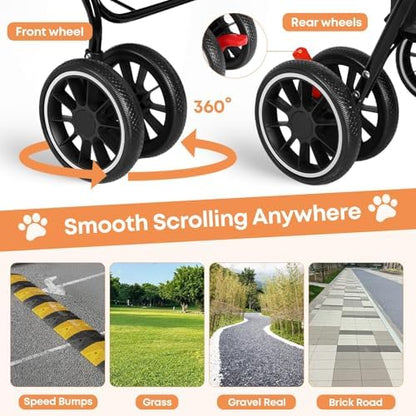 Double Pet Stroller for Dogs and Cats,Cat Strollers for 2 Cats,Black