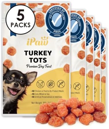 iPaw Turkey Tots Dog Treat, SQF-Certified Production Process,Training Treat