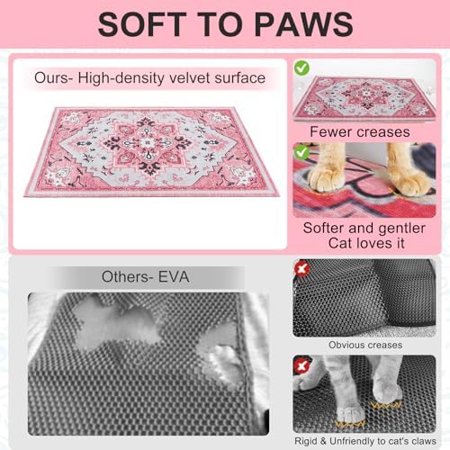 BEAUTYZOO Cat Litter Mat, 20" x 28" Litter Trapping Mat, Waterproof