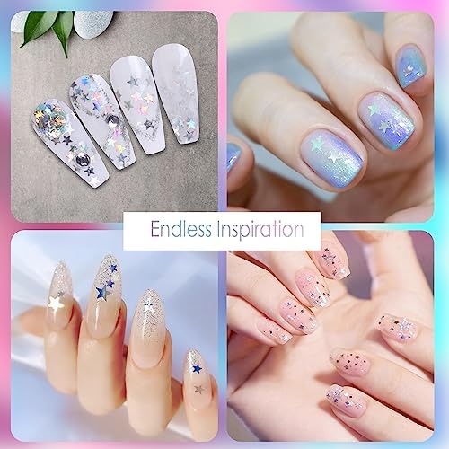 Laza 10g Stars Glitter Confetti Shiny Five-Angle Star False Nail Sequins