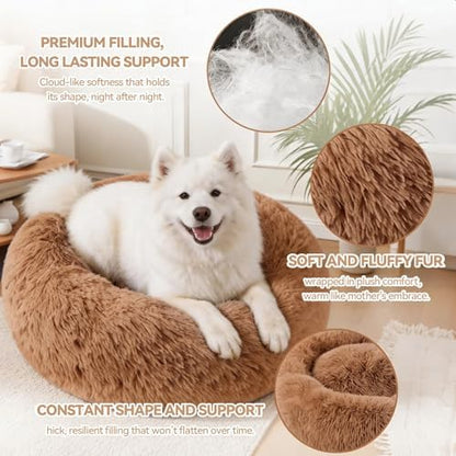 Cat Beds for Indoor Cats, Washable 20" Donut Pet Bed for Small Dogs