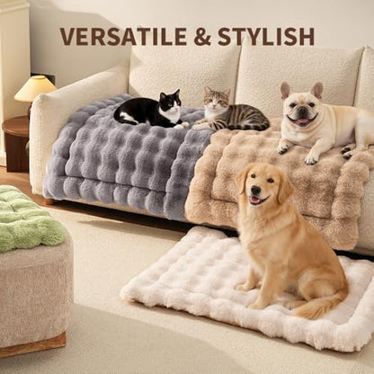 SOMAHE Plush Pet Bed Mat, Machine Washable, Medium 27x20 Fruit Green