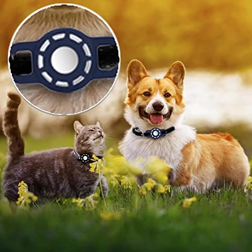 for Air tag Cat Collar Holder for Apple Air Tag, 2 Pack of Pet Collar Holder for Cat and Small Dog Collar Within 1/2 inch and 2 Pack Protector for Air Tag