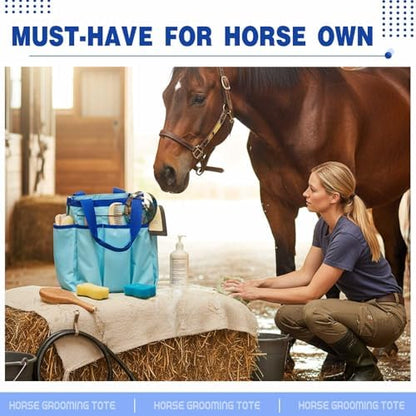 Abbylike Grooming Tote,Vintage,15 x 12 x 5.5 Inch,Blue
