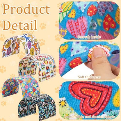 BreezeHug 4 Pcs Guinea Pig Tunnel Foldable Rabbit Hideout Washable and Soft Bunny Hide House Ferret Tunnel Toys Cage Accessories for Small Animal Hamster Hedgehogs Chinchilla(Cheer Mix)