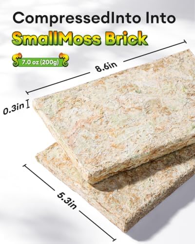 Sphagnum Moss for Reptiles & Plants, 7 OZ Terrarium Moss Bedding