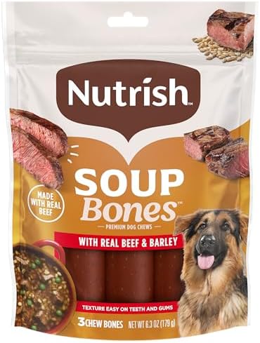 Nutrish Soup Bones Beef Dog Chews, 6.3 oz. Bag (24 Treats) (Rachael Ray)