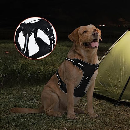 Amazon Basics No-Pull Dog Harness, Adjustable Front Clip, Escape Proof Tactical Vest, X-Large, Black