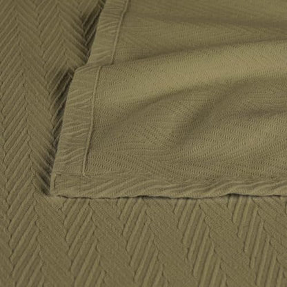 Superior Metro All-Season Cotton Blanket, Woven Blanket for Couch, Bed, Bedding, Farmhouse, Home Essentials, Cute and Cozy Bohemian Blankets, Herringbone Weave, Full/Queen, Sage