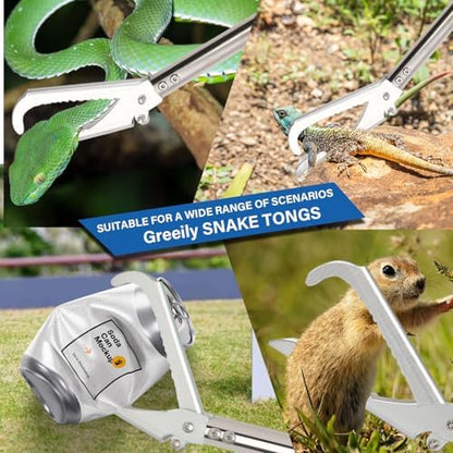 Snake Catcher Grabber, 69" Snake Grabber Tool for Rattlesnake Heavy Duty Professional Reptile Tongs Extra Long with Wide Jaw Handling Tool Stainless Steel Tube Sponge Handle