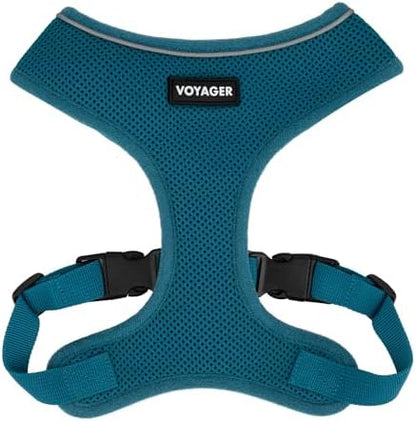 Best Pet Supplies Voyager Aerolite Over the Head Dog Harness, No Pull Breathable Air Mesh Vest, Quick Dry with Reflective Stitching, Adjustable Escape Resistant Harness - Turquoise, Large
