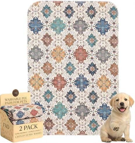 Washable Pee Pads for Dogs,Great Urine Absorbent Reusable Puppy Training Pads,Waterproof,Leak-Proof & Non-Slip Potty Pads for Whelping,Crate,Playpen,Bed.(Colorful Day,24"x36")