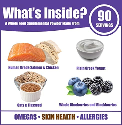 Whole Life Pet Healthy Skin Daily Supplement for Dogs – Omegas, Probiotics, Prebiotics, Antioxidants. Skin, Anti-Itch, Allergies. Mixes in Food or with Water for Hydrating Snack (Pack of 2)