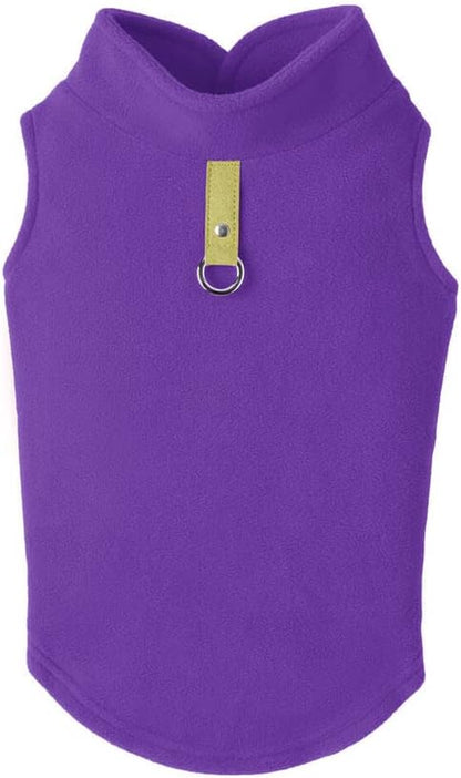 Gooby Fleece Vest Dog Sweater, Lavender, Medium