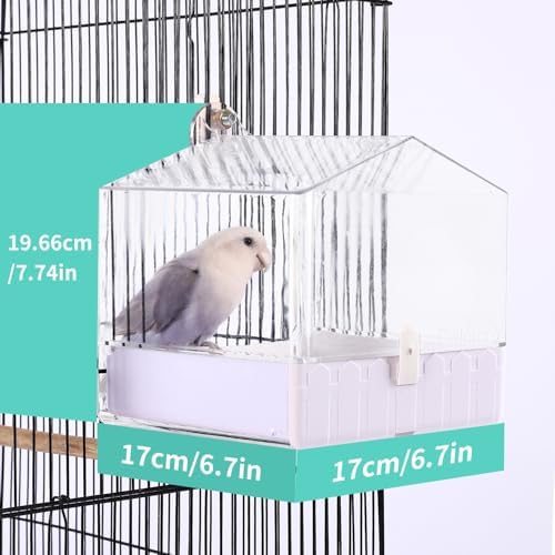 Colorday Hanging Bird Bath for Cage, Pet Parrot Bath, 6.7X6.7X7.74 inch