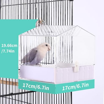 Colorday Hanging Bird Bath for Cage, Pet Parrot Bath, 6.7X6.7X7.74 inch