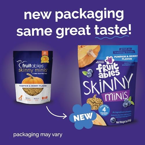 Fruitables Skinny Mini Dog Treats, Training Treats, Pumpkin & Berry, 12oz