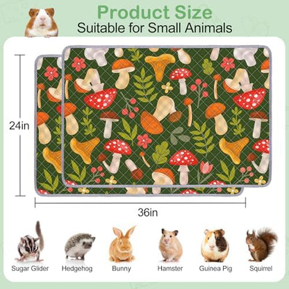 Unicorn Catcher 2 Pack Washable Guinea Pig Cage Liner, Waterproof Bedding