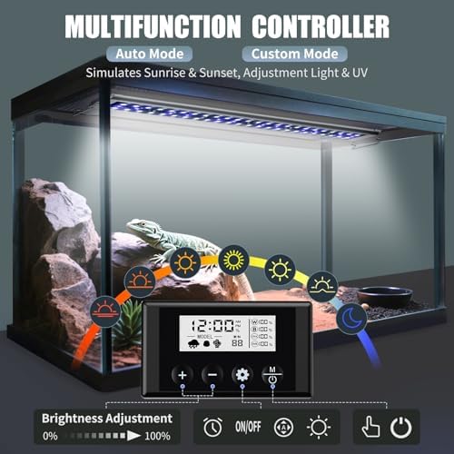 8-Inch UVA UVB Light for Reptiles with Controller, Full Spectrum