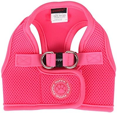 Puppia Neon Soft Vest Harness Step-in No Choke No Pull Walking Training for Small and Medium Dog, Pink, X-Large