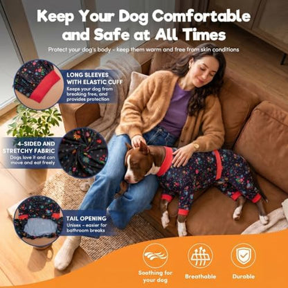 LovinPet Large Dog Pajamas, Dog Jammies, Pet Pajamas, Nighttime Print, 2XL