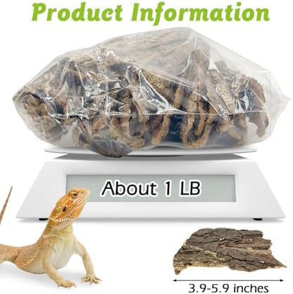 Reptile Cork Bark 1.5 Lb Flat Cork Wood for Terrarium Small Tree Bark Pieces 3.9-5.9in Natural Bulk Cork Bedding Tank Substrate for Bearded Dragon Snake Spiders Geckos Tortoise Hermit Crabs