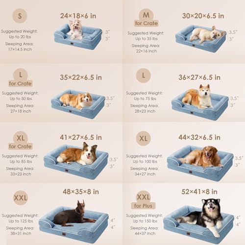 EHEYCIGA Orthopedic XXL Dog Bed, Waterproof Washable XL Big Pet Bed 48"