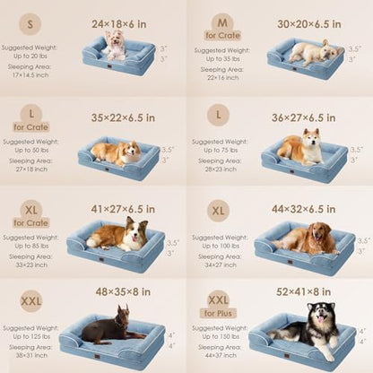 EHEYCIGA Orthopedic Dog Beds Large Sized Dog, Waterproof Washable Pet Bed