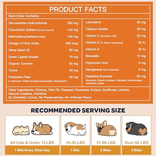 NATURE TARGET Glucosamine for Dogs, Hip and Joint Supplement, 120 Bites