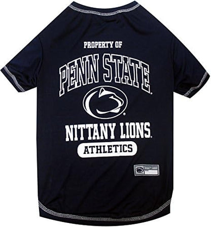 Pets First Collegiate PENN STATE NITTANY LIONS Dog T-Shirt, X-Small. - Licensed Shirt for Pets Team Colored with Team Logos.- Premium Stretchable Materials for the Comfrot of your Dog & Cat.